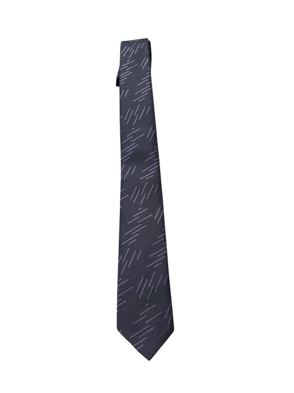 Jordache One Size Mens Slim Tie Black Purple Patterned Lightweight Vintage Retro